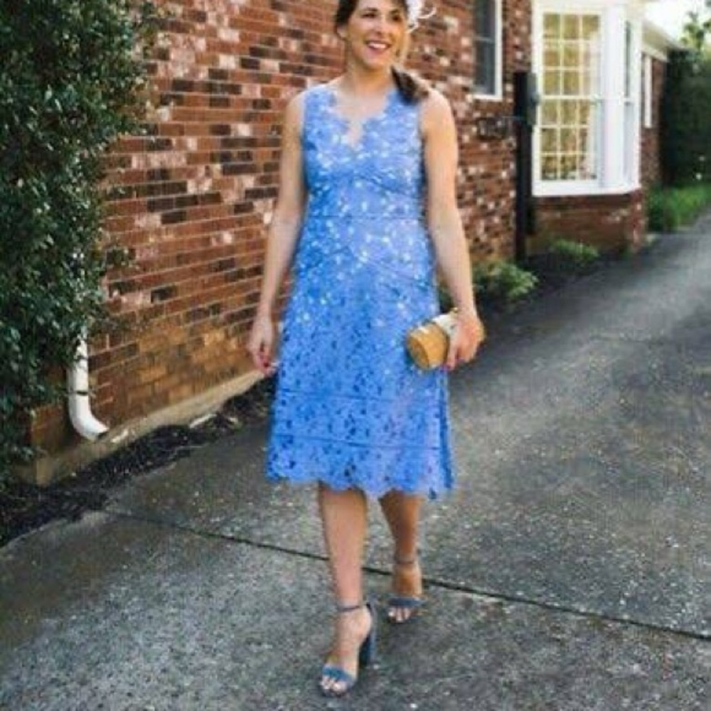 Vineyard Vines Blue Lace Midi Dress